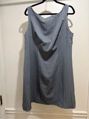 Cider Slate Gray Pinstripe Dress - Boat Neck